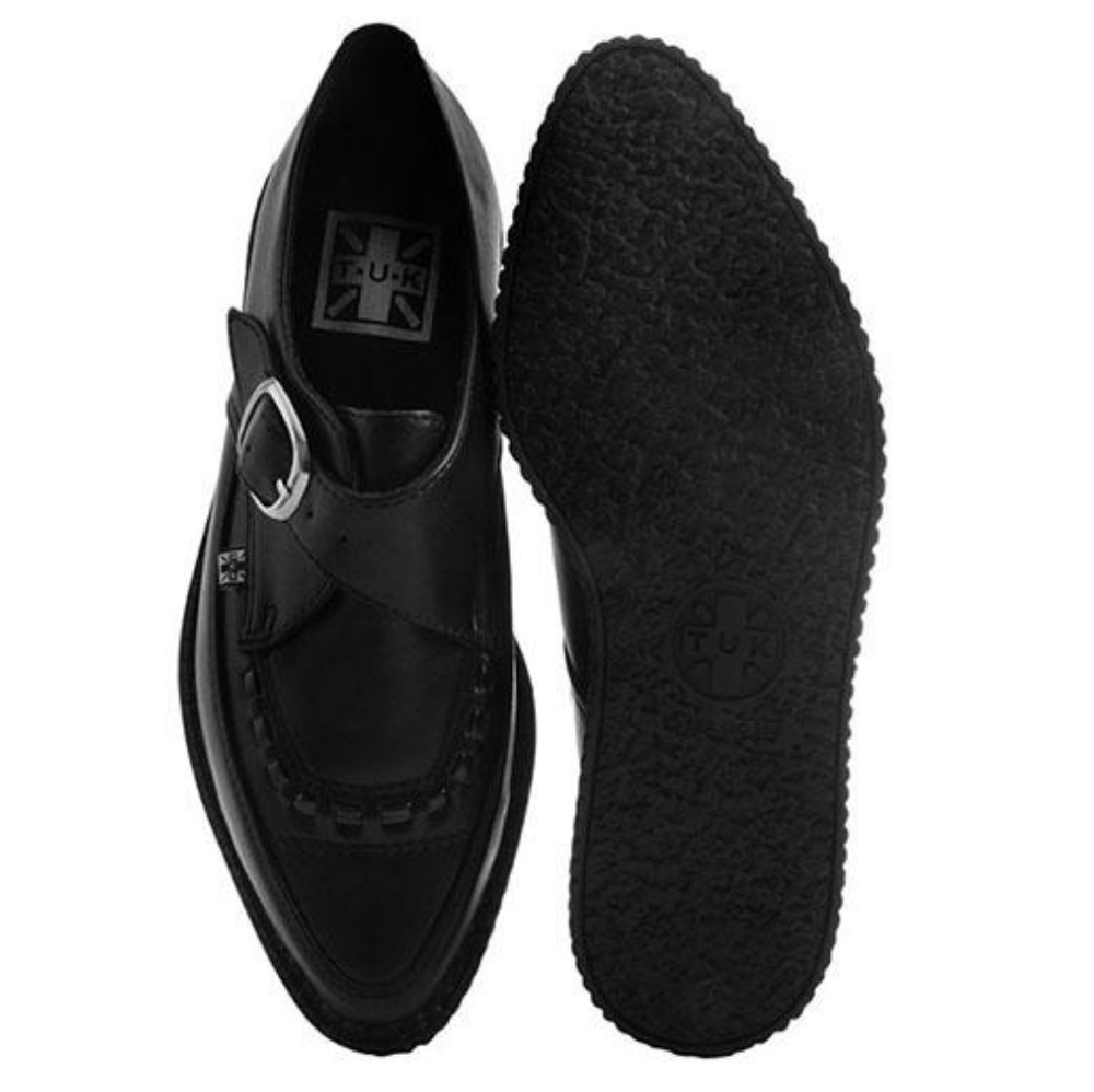 tuk Black Platform Creeper Shoe with Buckle - Picture 3 of 10